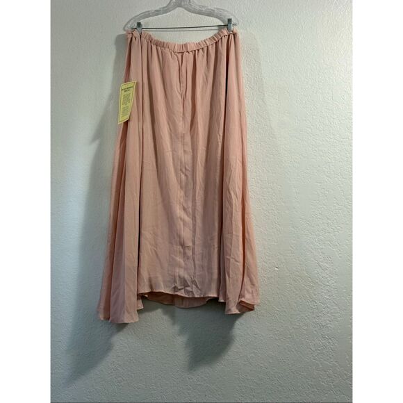 Roaman's Maxi Skirt Size 24 24W Pink Elastic Waist Lined Pull On New - Picture 3 of 3
